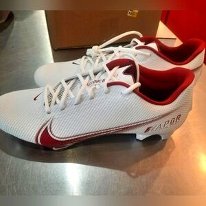 Men’s Nike Vapor Edge Speed 360 White Red Football Cleats CV6349-105 Size 12.5